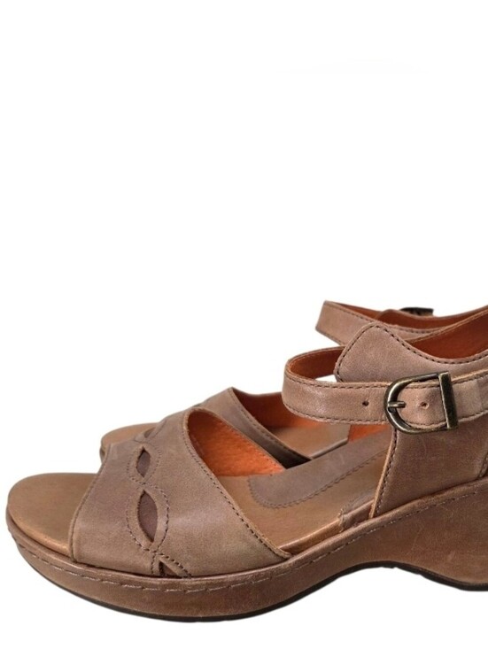 Ariat Shoes - Ariat Sandy Brown Leather Comfort Wedge Brown Sandals Size 8B